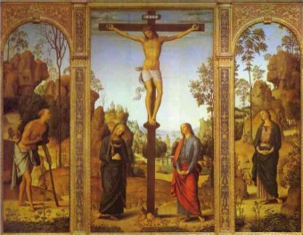 The Crucifixion with the Virgin, St. John, St. Jerome and St. Mary Magdalene. c.1485 / Pietro Perugino