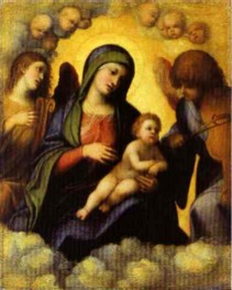 Madonna and Child in Glory with Angels. 1510s / Correggio